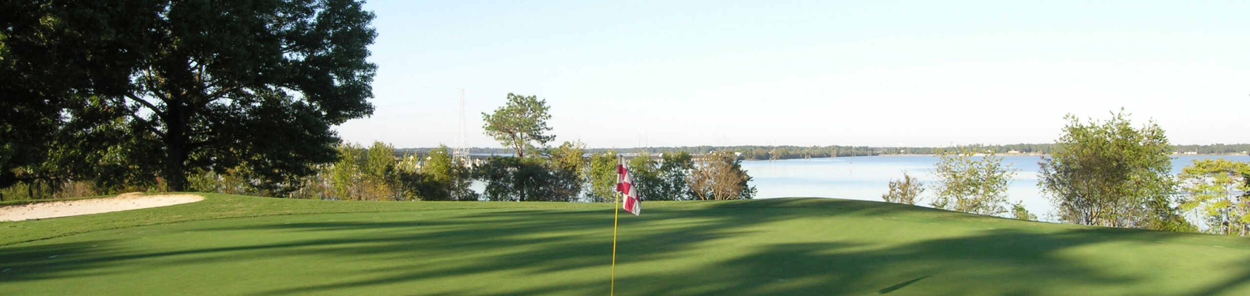 golf course hole overlooking the lake